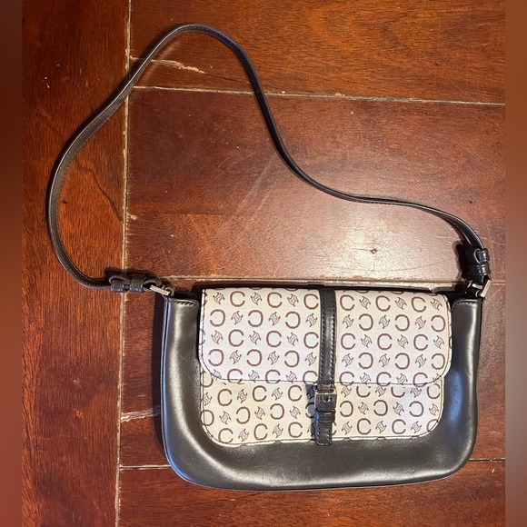 Celíne Logo Fabric & Leather Shoulder Bag - Picture 2 of 9